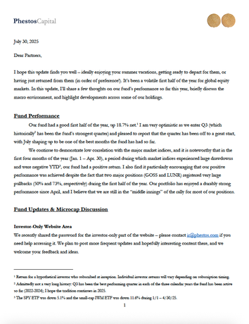 Jul Investor Update